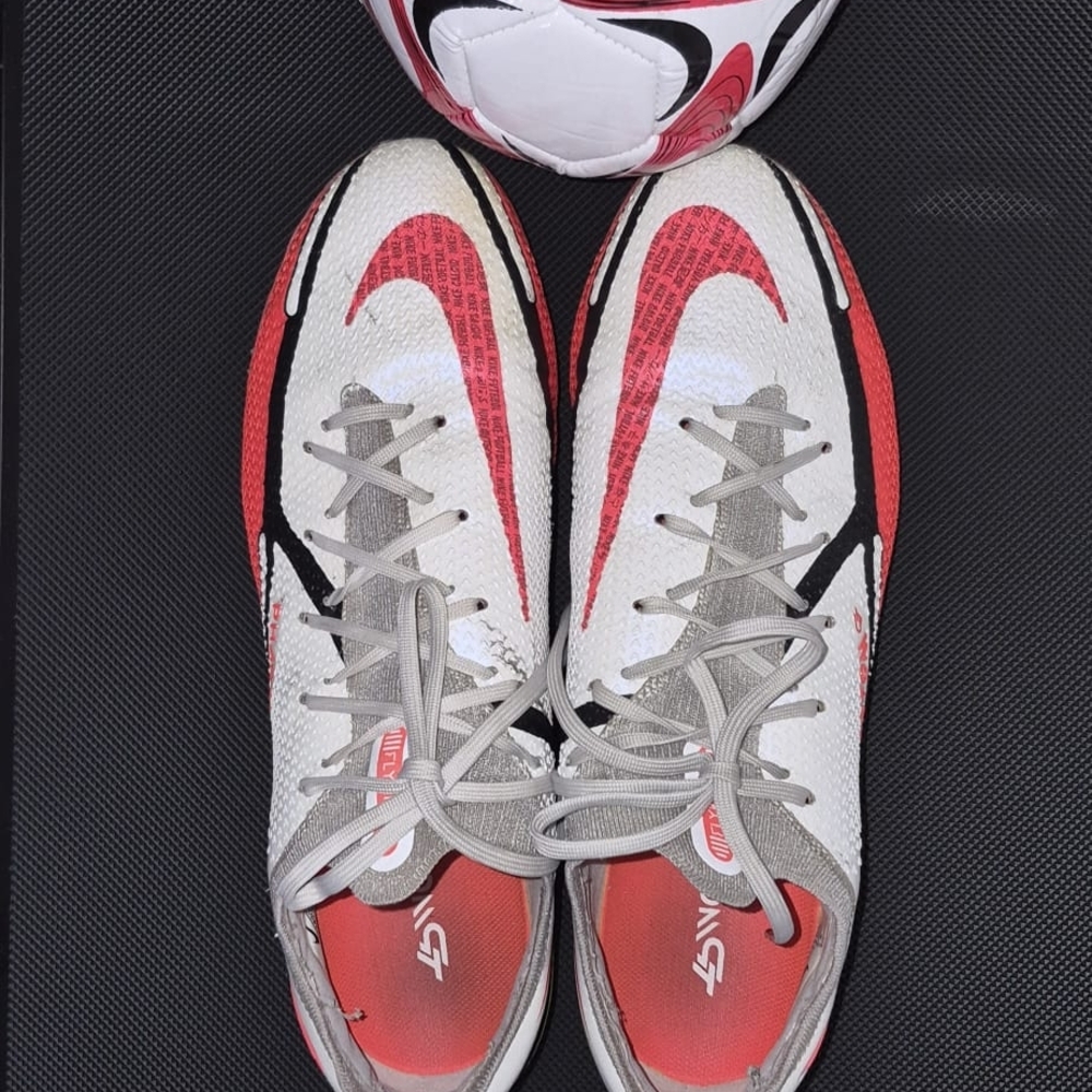 Nike Red and White Soccer Cleats